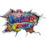 Linghhang - 3d autocollants muraux gamer, sticker mural de chambre gar�on, gamer poster murale d�coration, ...