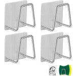 Linghhang - 4 pices porte ponge inox, porte ponge vier cuisine, porte - ponges auto - adhsifs, ...