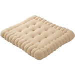 Linghhang - beige)1 pcs adorable coussin imitation biscuit rectangle coussin pour si�ge, sol, bar, salle ...