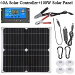Linghhang - contrleur de charge de batterie de kit de panneau solaire 100w 60a 12v