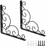 Linghhang - equerre d'tagere en fer forg, 2 pices querres pour tagre de jardin, querre pour tagere ...