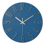 Linghhang - horloge salon horloge murale 12 pouces 30cm lettres or bleu