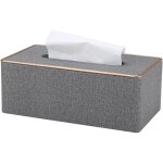 Linghhang - housse de bo�te � mouchoirs, gris support de bo�te � mouchoirs en cuir pu rectangulaire kleenex ...