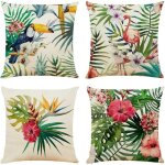 Linghhang - housse de coussin 45x45 vert taies mod�le d'un c�t� d'oreiller en lin coussins de canap� ...