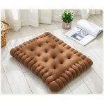 Linghhang - marron)1 pcs adorable coussin imitation biscuit rectangle coussin pour si�ge, sol, bar, salle ...
