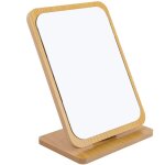 Linghhang - miroir de maquillage de table pliable en bois - 22x16cm, petit miroir carré sur pied - miroir ... Linghhang - miroir de maquillage de table pliable en bois - 22x16cm, petit miroir carré sur pied - miroir ...