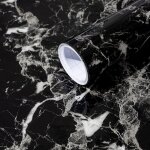 Linghhang - noir argent marbre contact papier, 40cmx3m papier peint auto adhesif film dcoratif amovible ...
