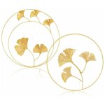 Or) 2 pcs dcoration murale en mtal dcoration murale en fer dcoration murale feuille de ginkgo d'rable ...