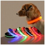 Linghhang - orange lumire bleue 2pcs led collier lumineux chien longueur de charge usb rglable - lumire ...