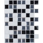Linghhang - papier peint carrelage autocollant couleur noir et blanc 25x20 cm style mosa�que sticker ...
