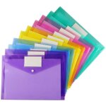 Linghhang - pochette documents, 10 pochettes a4 5couleurs diff�rentes, avec bouton - pression et pochette ...