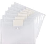 Linghhang - pochette plastique a4, lot de 5 pochettes porte - documents avec rabat, couleurs vives transparent ...