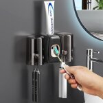 Linghhang - porte - brosse à dents 2 tasses (noir), distributeur de dentifrice mural avec porte - brosse ... Linghhang - porte - brosse à dents 2 tasses (noir), distributeur de dentifrice mural avec porte - brosse ...