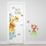 Linghhang - stickers muraux animaux de dessin anim� autocollants muraux animaux de la jungle sticker ...
