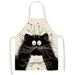 Linghhang - tablier de chat mignon, tablier de cuisine en lin pour barbecue, cuisine et peindre, pour ...