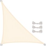 Linghhang - voile d'ombrage 3x3x3 mtres beige triangulaire en pes auvent pour jardin terrasse anti - ...