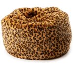 Linnea - pouf en peluche lopard theo avec remplissage