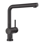 Blanco - linus s - f - mitigeur d'vier avec bec extractible, rabattable sous la fentre, noir mat 527523 ...