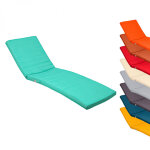 Linxor - coussin dhoussable pour bain de soleil, transat - 183 x 60 cm - bleu turquoise