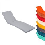 Linxor - coussin dhoussable pour bain de soleil, transat - 183 x 60 cm - gris clair