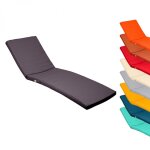Linxor - coussin dhoussable pour bain de soleil, transat - 183 x 60 cm - gris fonc