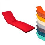 Linxor - coussin dhoussable pour bain de soleil, transat - 183 x 60 cm - rouge