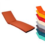 Linxor - coussin dhoussable pour bain de soleil, transat - 183 x 60 cm - terracotta
