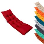 Coussin matelass� pour bain de soleil, transat - 185 x 60 cm - rouge - linxor