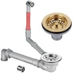 Lira - bonde d'�vier manuelle avec panier or blanc brillant, gain de place avec trop plein, diam�tre ...