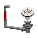 Lira - bonde �vier nickel poli pvd � panier, pour trou 90 mm, trop plein rond