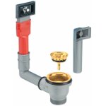 Lira - bonde panier gain de place pour �vier avec trou de 60mm et trop plein rectangulaire gold bright ...