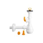 Lira - siphon 'm' pour �viers en c�ramique, avec prise lave - vaisselles horizontale