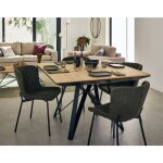 Lisa design - belize - table � manger carr�e extensible - effet bois et m�tal - 4 � 8 personnes