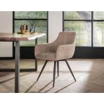 Lisa design - boha - lot de 2 fauteuils pivotants - en tissu bouclette sable