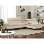 Lisa design - nairobi - canap d'angle convertible - en velours - 5 places - avec ttires - droit