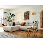 Lisa design - onyx - canap� modulable d'angle gauche 5 places - en tissu - beige