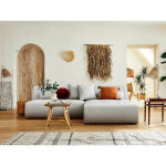 Lisa design - onyx - canap modulable d'angle rversible 4 places - en tissu - gris clair