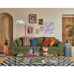 Lisa design - rune - canap� 3 places - en velours c�tel� - vert