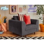 Lisa design - rune - fauteuil - en velours ctel - gris fonc