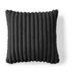 Lisa design - sierra - coussin - en fausse fourrure c�tel� - 50x50 cm - gris fonc�