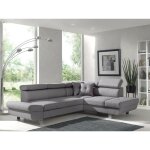 Bestmobilier - lisbona - canap d'angle droit convertible - 5 places - avec ttires