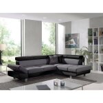 Bestmobilier - lisbona - canap d'angle droit convertible - 5 places - avec ttires