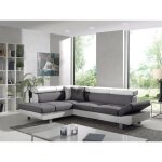 Bestmobilier - lisbona - canap d'angle gauche convertible - 5 places - avec ttires