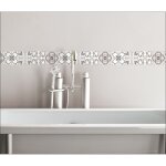 Plage - listel adh�sif lazzaro, 3 pi�ces, 5x180cm, motif carreaux de ciment ancien rose / gris clair. ...