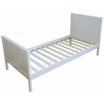 D�coshop26 - lit 1 personne simple avec sommier � lattes 90x200cm en bois blanc lit06076