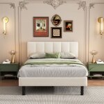 Fortuna lai - lit 140x190, lit adulte capitonn, pieds en fer, avec sommier  lattes, et tte de lit, ...