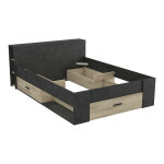 Demeyere - lit 140x190 cm pocket naturel et noir Demeyere - lit 140x190 cm pocket naturel et noir