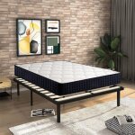 Lit 140x190 - ensemble sommier et matelas - matelas 140x190x25 m�moire de forme - sommier 140x190 avec ...