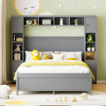 Fortuna lai - lit 140x200cm, cadre de lit, avec 4 tiroirs et grand placard de rangement, lit double en ...
