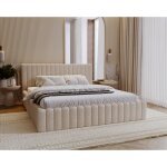 Emporius - lit double 180x200 billo - lit avec sommier, t�te de lit - lit adulte - beige (anthology 3) ...